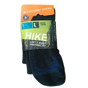 Icebreaker Men's Merino Crew Black Socks Left + Right Anatomic Medium Cushion
